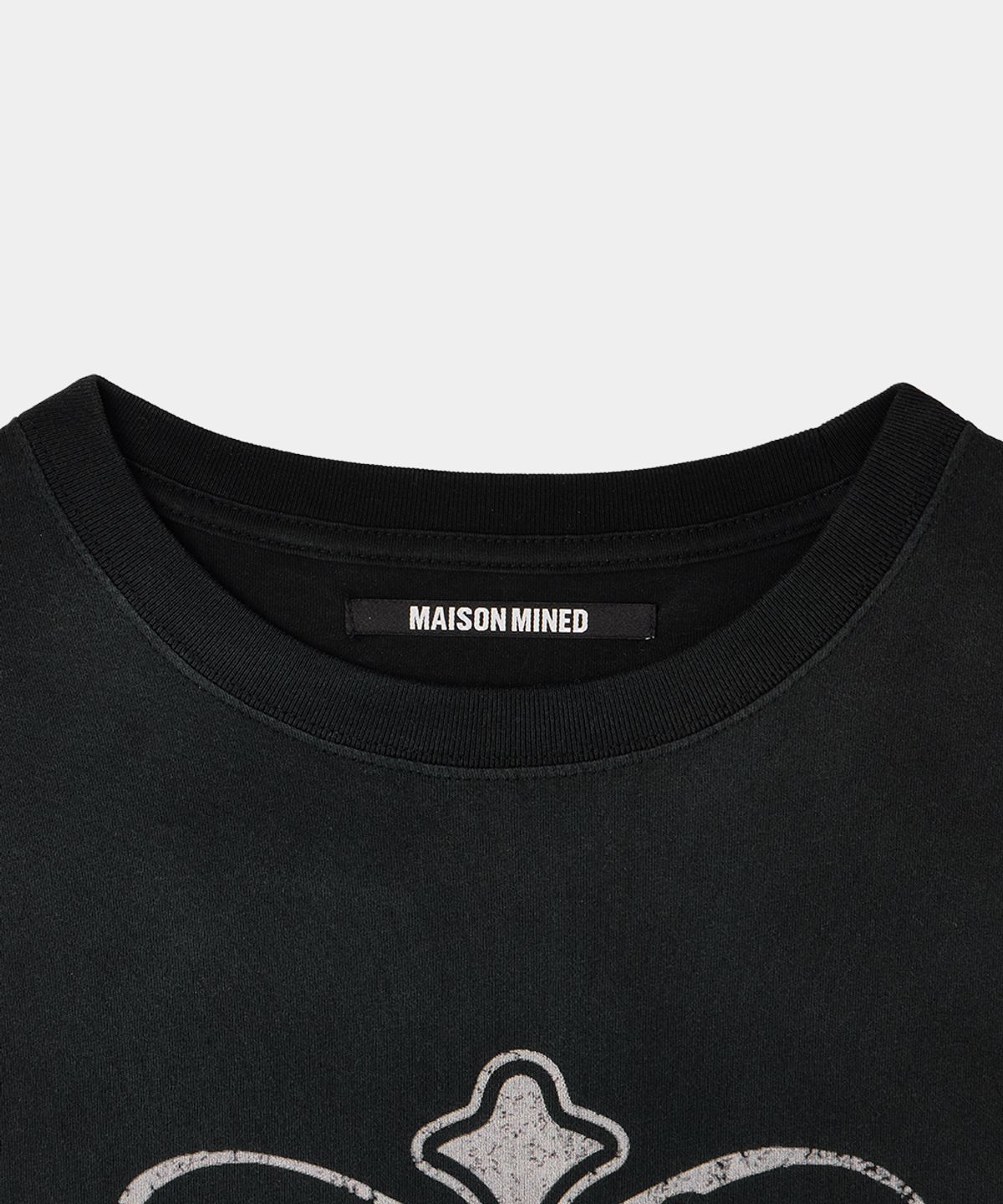 메종미네드(MAISON MINED) CELTIC CROSS WASHED HALF T BLACK