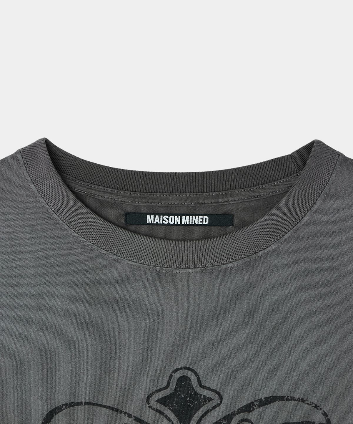 메종미네드(MAISON MINED) CELTIC CROSS WASHED HALF T CHARCOAL