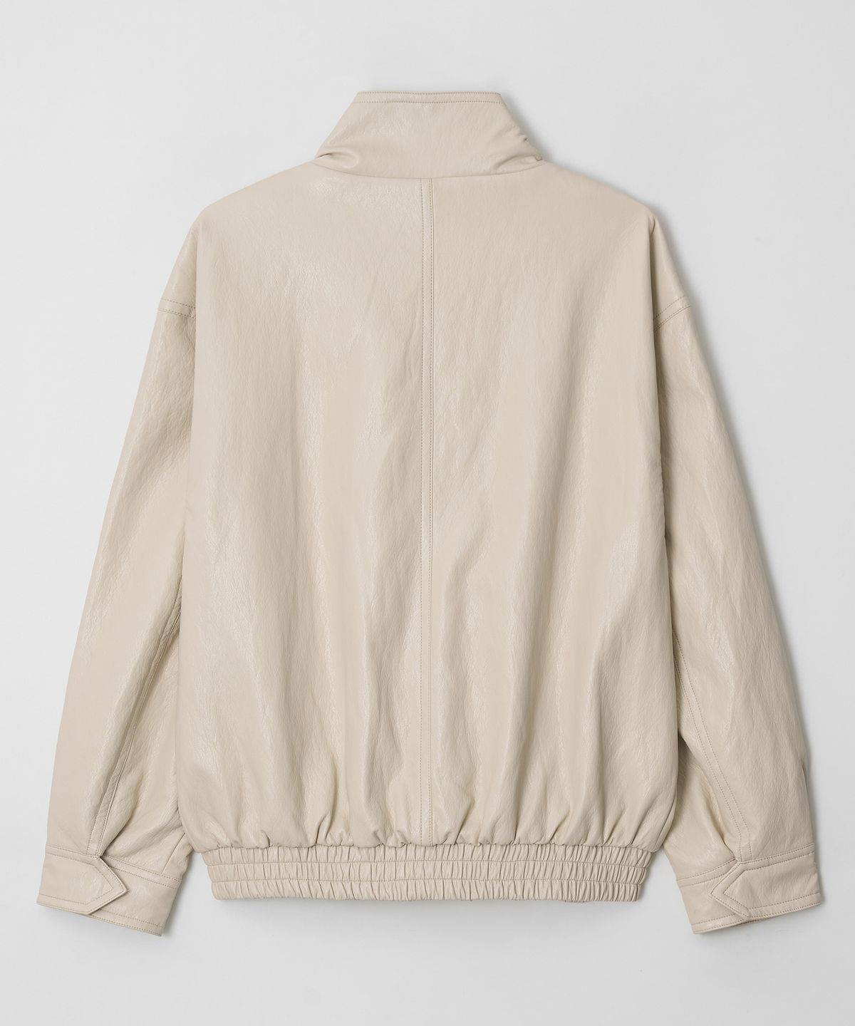 정감 스튜디오(JEONGGAM STUDIOS) High-Neck Faux Leather Jumper_2 color
