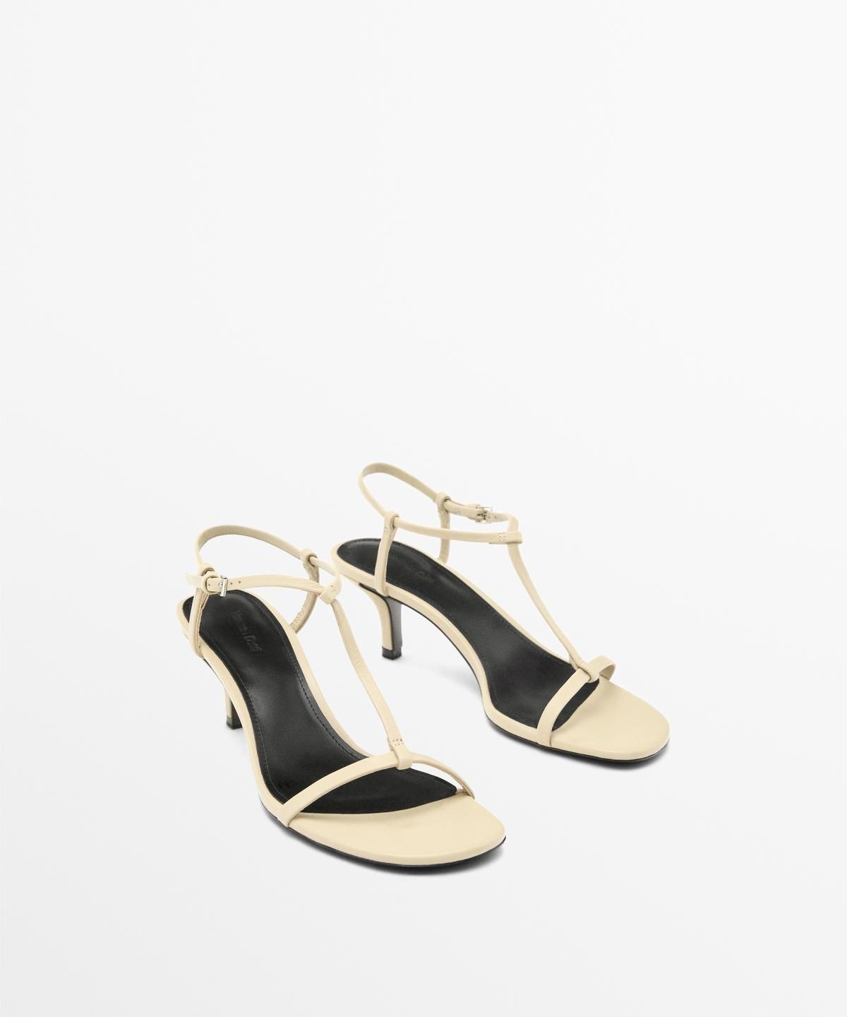마시모두띠(MASSIMO DUTTI) 스트랩 미드힐 샌들