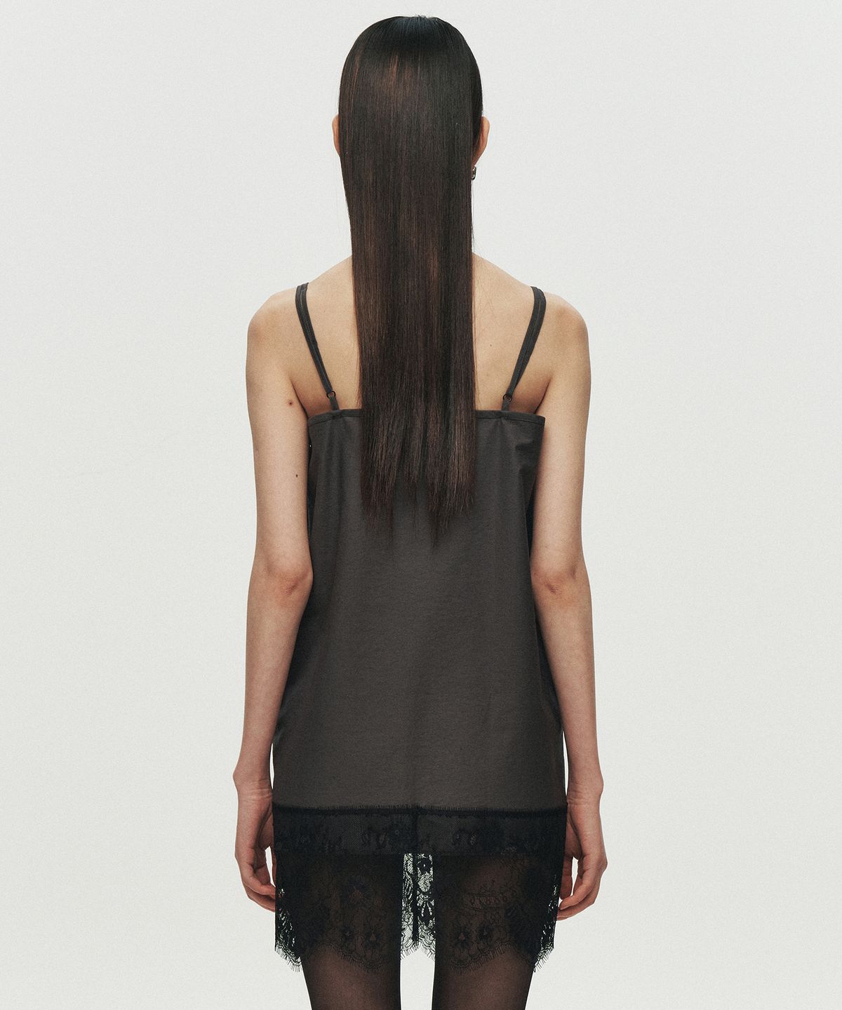 호이테(HEUTE) LACE LAYER SLIP DRESS (BLACK)