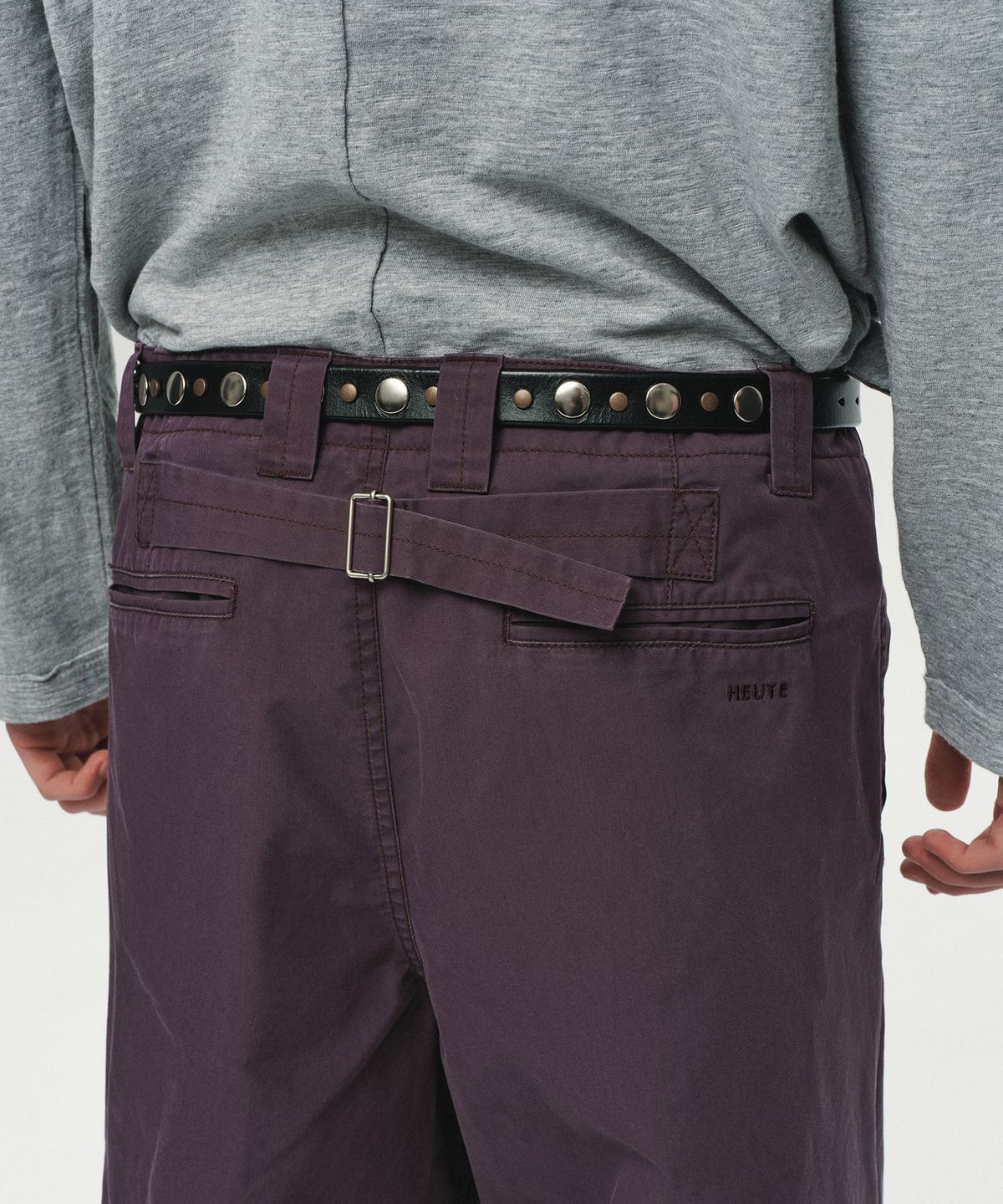 호이테(HEUTE) CURVE LINE WIDE PANTS (PURPLE)