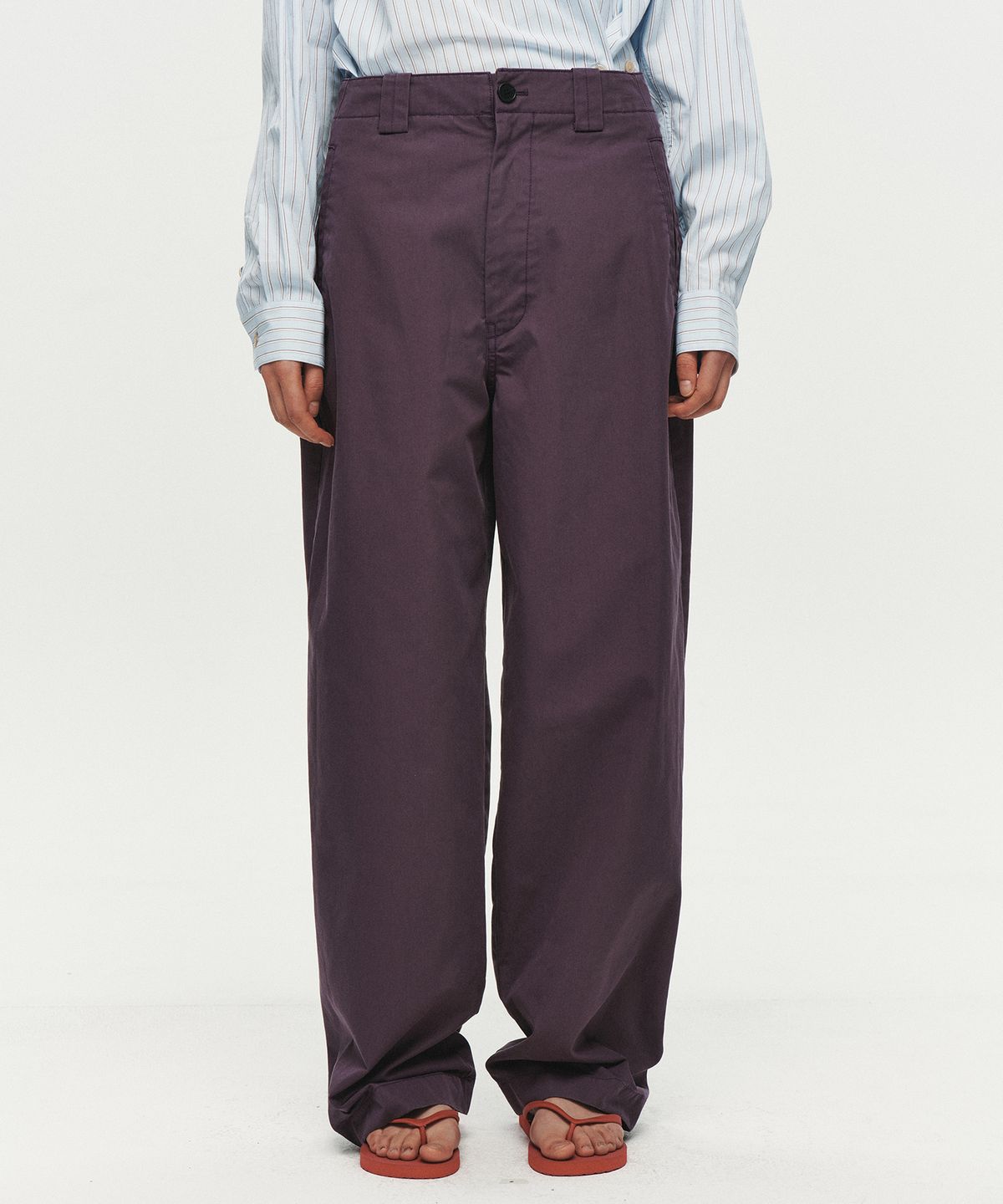 호이테(HEUTE) CURVE LINE WIDE PANTS (PURPLE)