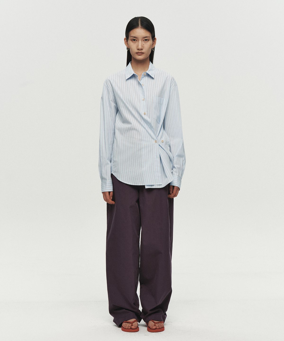호이테(HEUTE) CURVE LINE WIDE PANTS (PURPLE)
