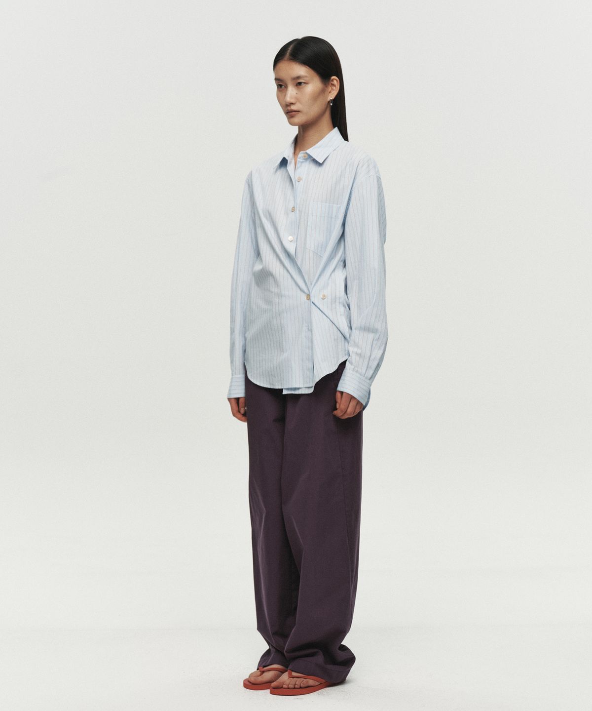 호이테(HEUTE) CURVE LINE WIDE PANTS (PURPLE)