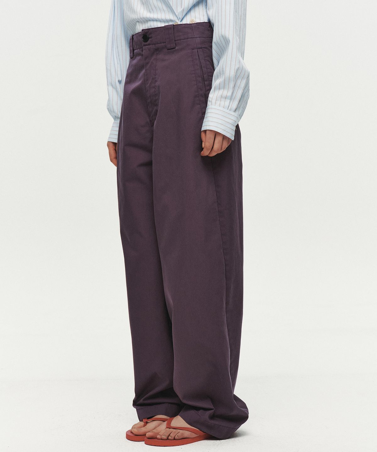 호이테(HEUTE) CURVE LINE WIDE PANTS (PURPLE)