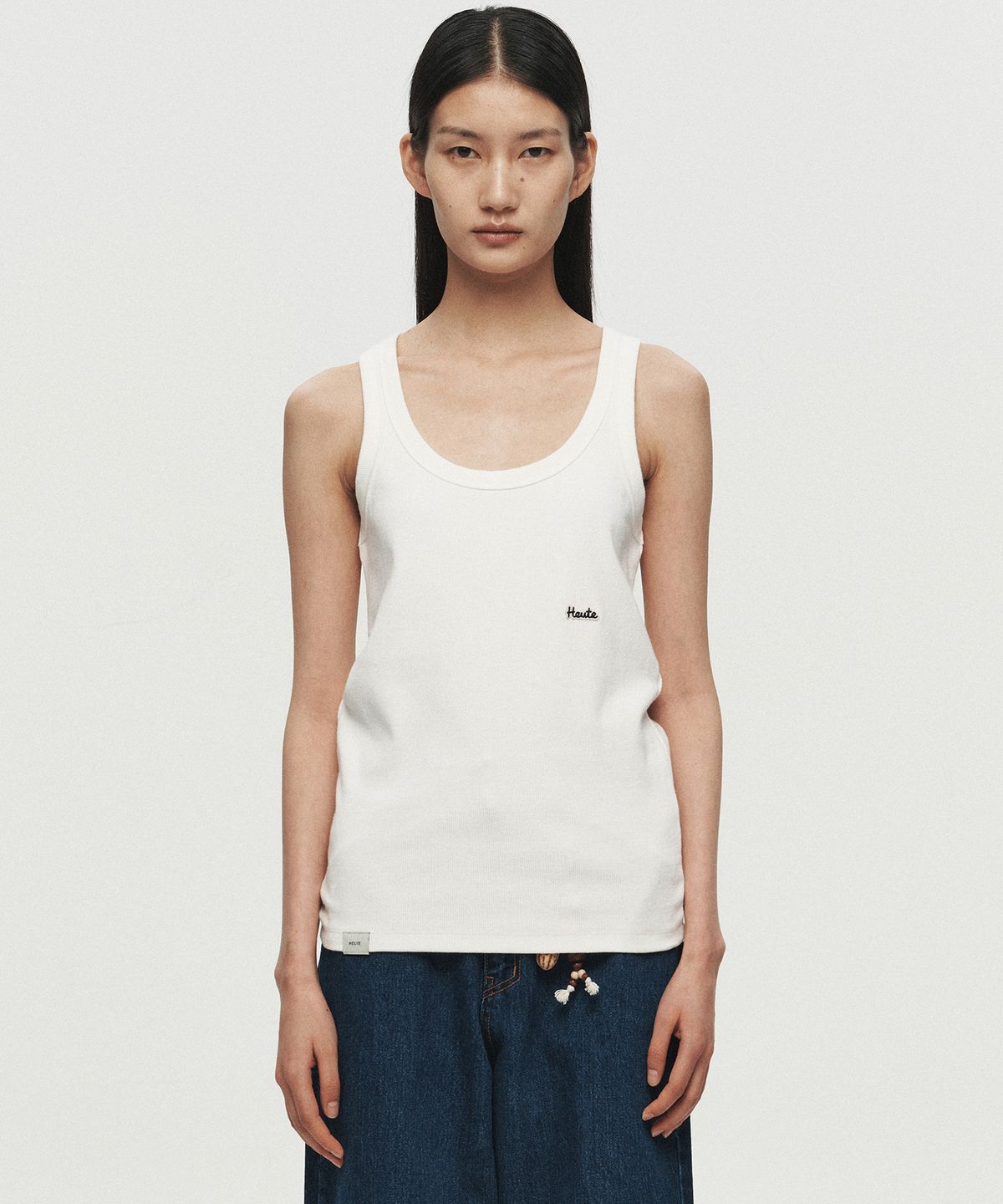 호이테(HEUTE) SIGNATURE RIB SLEEVELESS (WHITE)