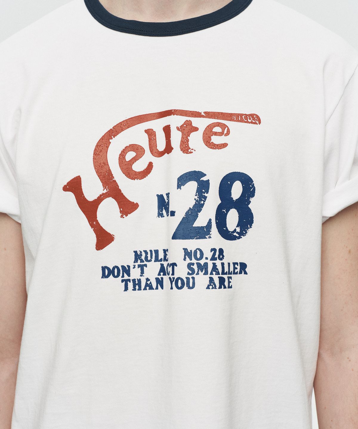 호이테(HEUTE) RULE 28 RINGER T-SHIRT (WHITE)