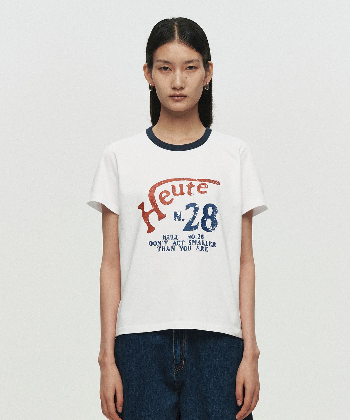 호이테(HEUTE) RULE 28 RINGER T-SHIRT (WHITE)