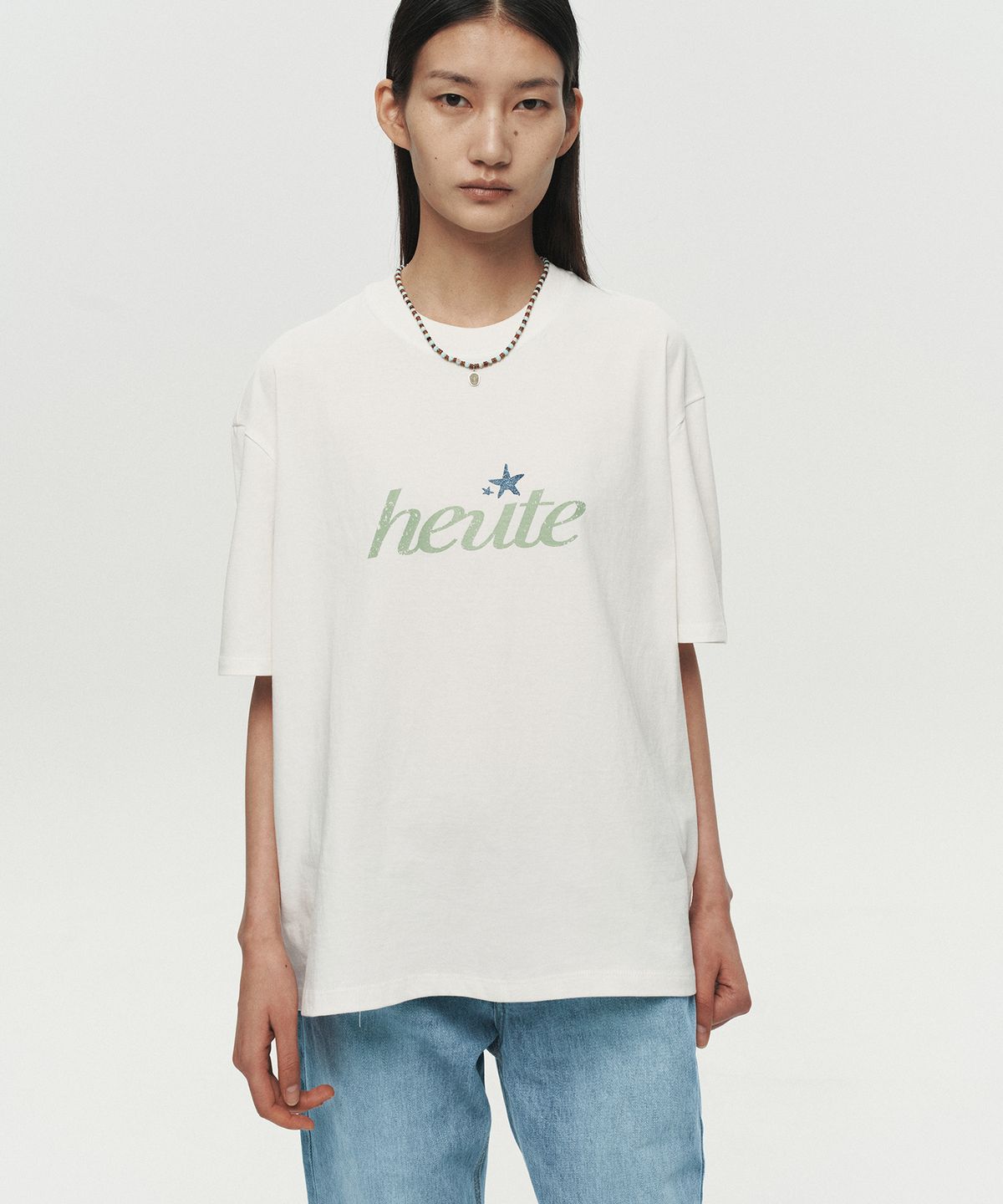 호이테(HEUTE) HEUTE STAR T-SHIRT (WHITE)