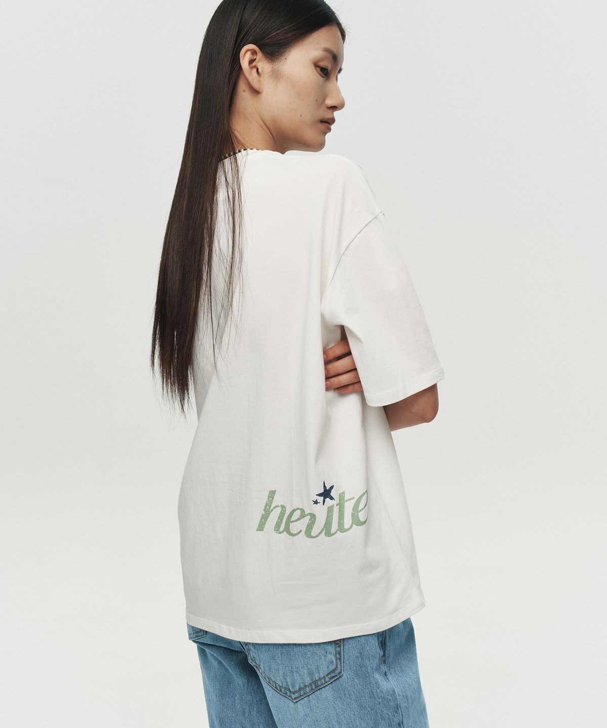 호이테(HEUTE) HEUTE STAR T-SHIRT (WHITE)