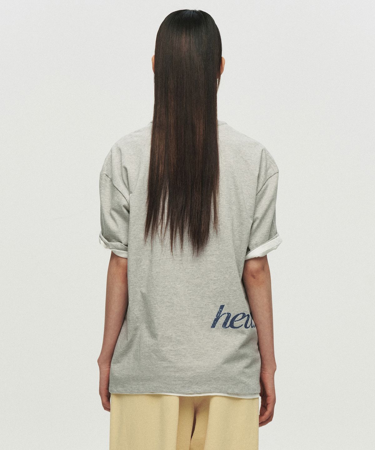 호이테(HEUTE) HEUTE STAR T-SHIRT (MELANGE GREY)