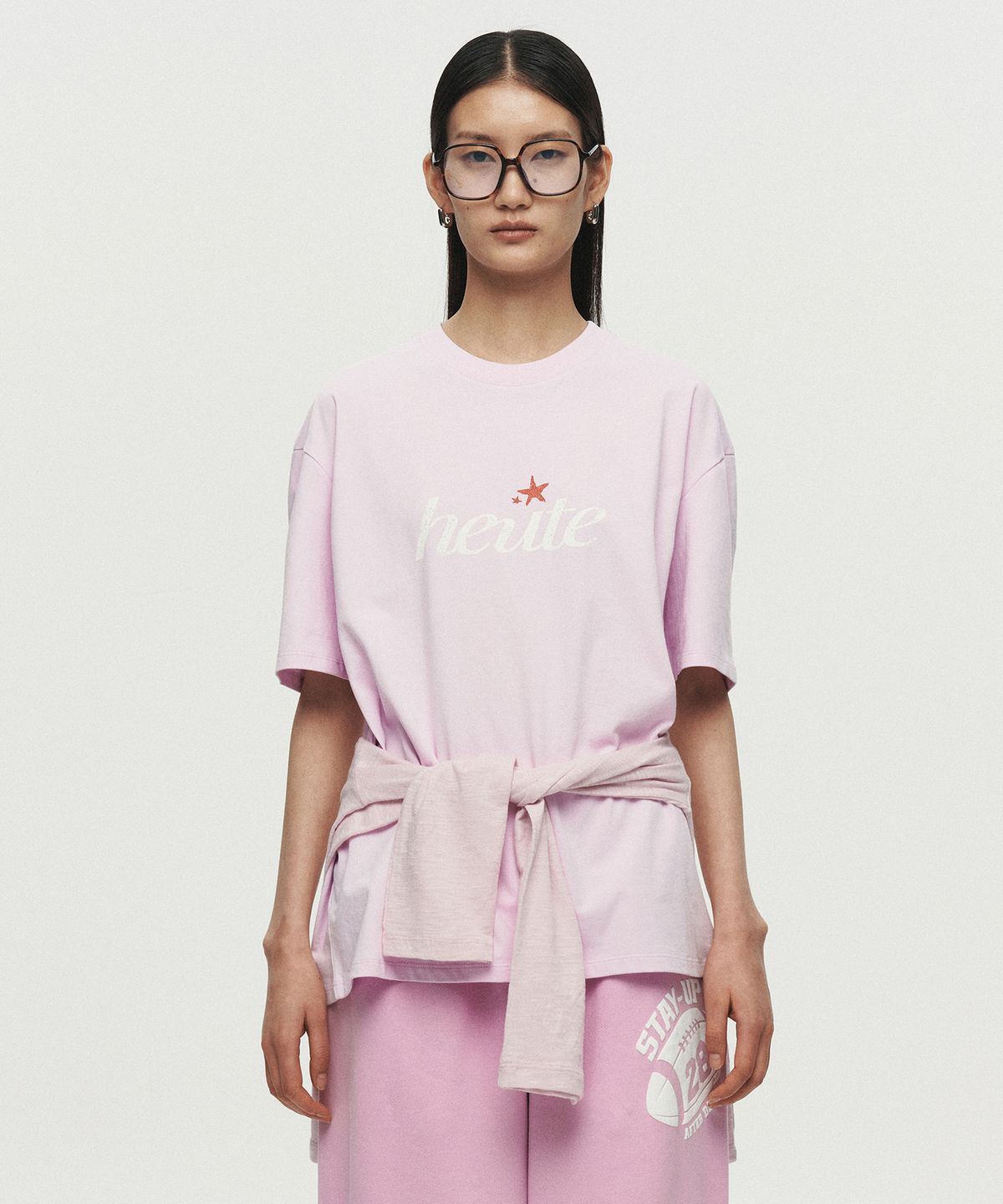 호이테(HEUTE) HEUTE STAR T-SHIRT (LIGHT PINK)