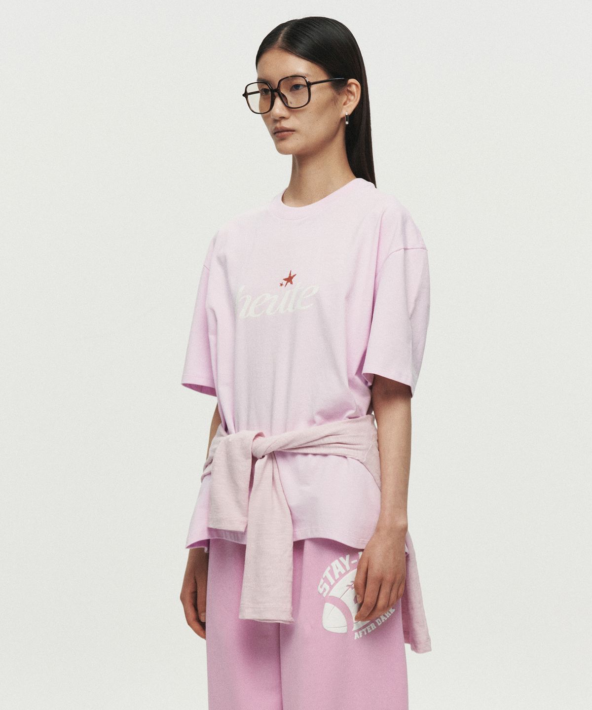 호이테(HEUTE) HEUTE STAR T-SHIRT (LIGHT PINK)
