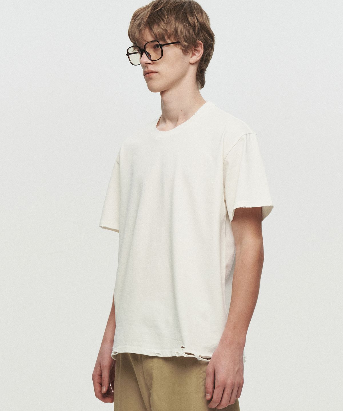 호이테(HEUTE) HET AGED T-SHIRT (WHITE)
