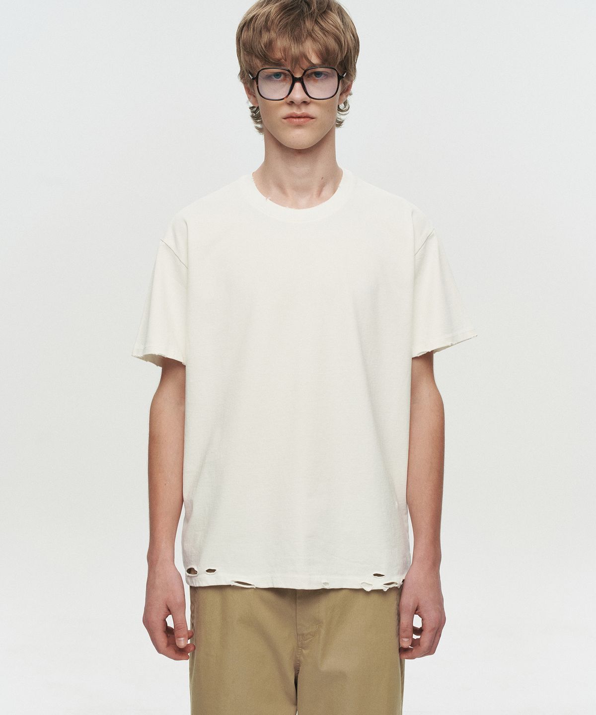 호이테(HEUTE) HET AGED T-SHIRT (WHITE)
