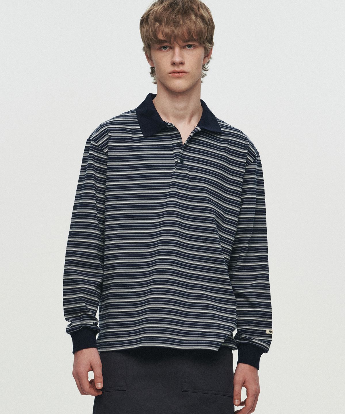 호이테(HEUTE) HET OSCAR STRIPE POLO (NAVY)