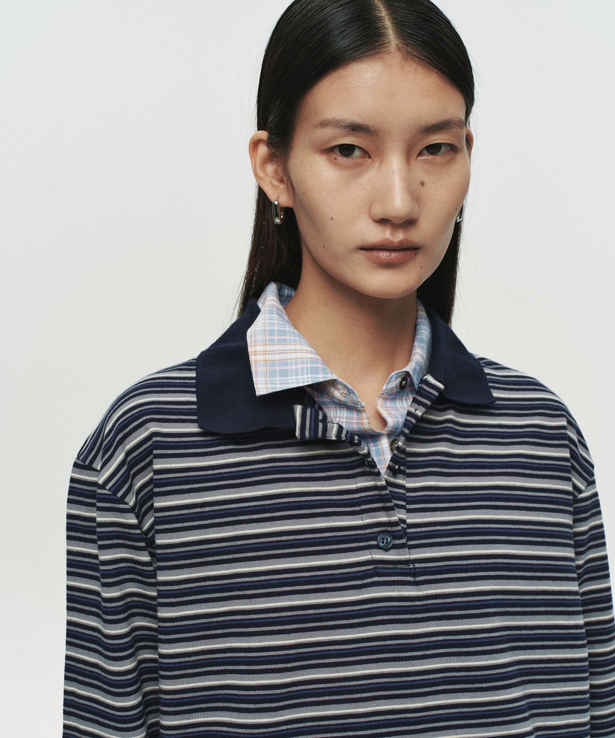 호이테(HEUTE) HET OSCAR STRIPE POLO (NAVY)