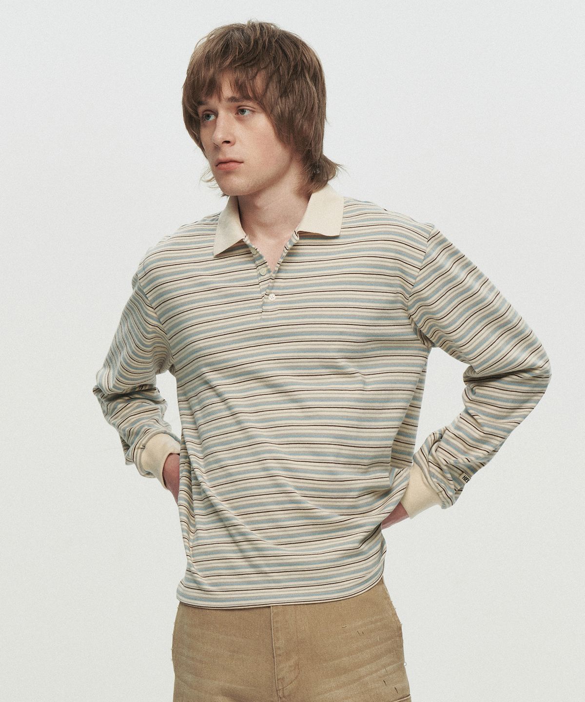 호이테(HEUTE) HET OSCAR STRIPE POLO (IVORY)