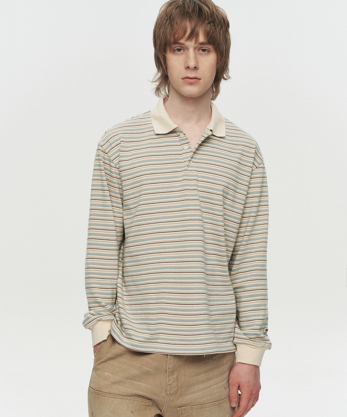 호이테(HEUTE) HET OSCAR STRIPE POLO (IVORY)