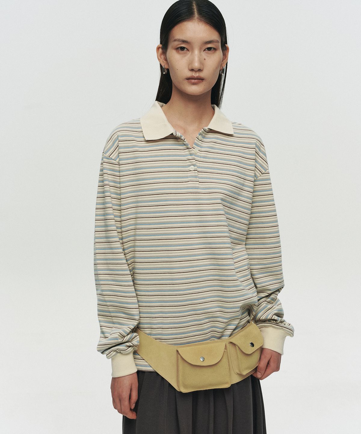 호이테(HEUTE) HET OSCAR STRIPE POLO (IVORY)
