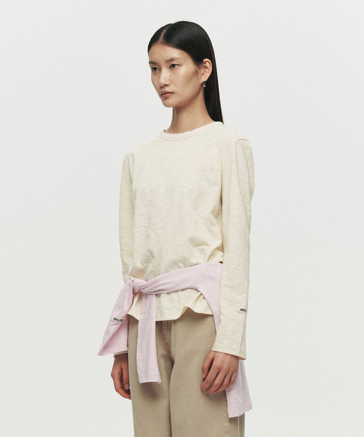 호이테(HEUTE) NATURAL SLUB LONG SLEEVE T-SHIRT (YELLOW)