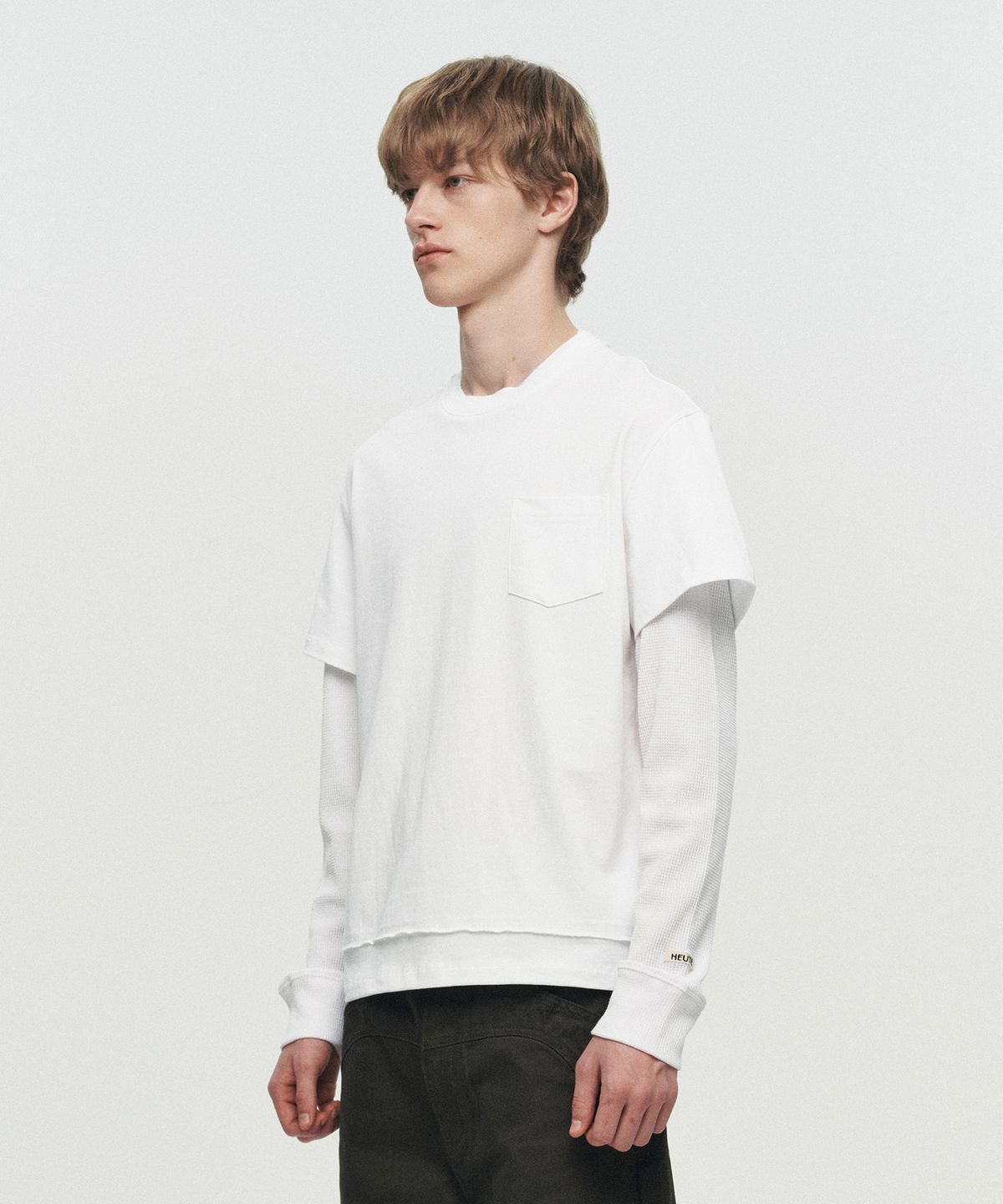 호이테(HEUTE) CORE LAYER WAFFLE TEE (WHITE)