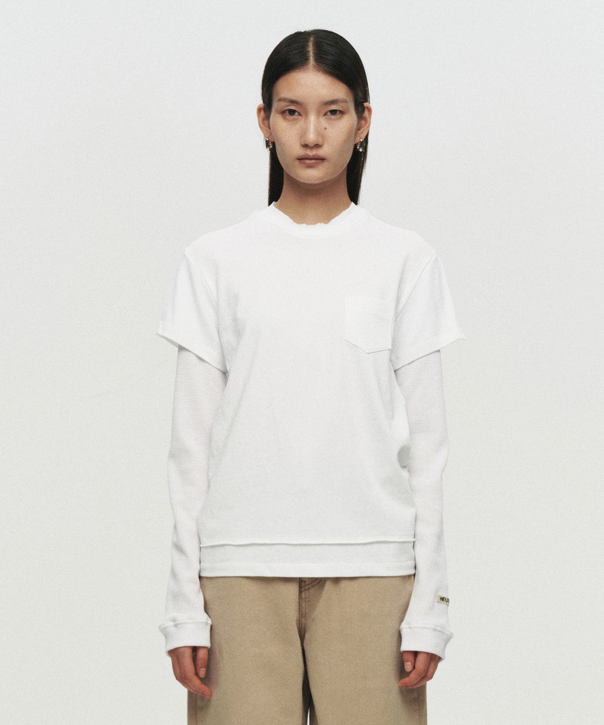 호이테(HEUTE) CORE LAYER WAFFLE TEE (WHITE)