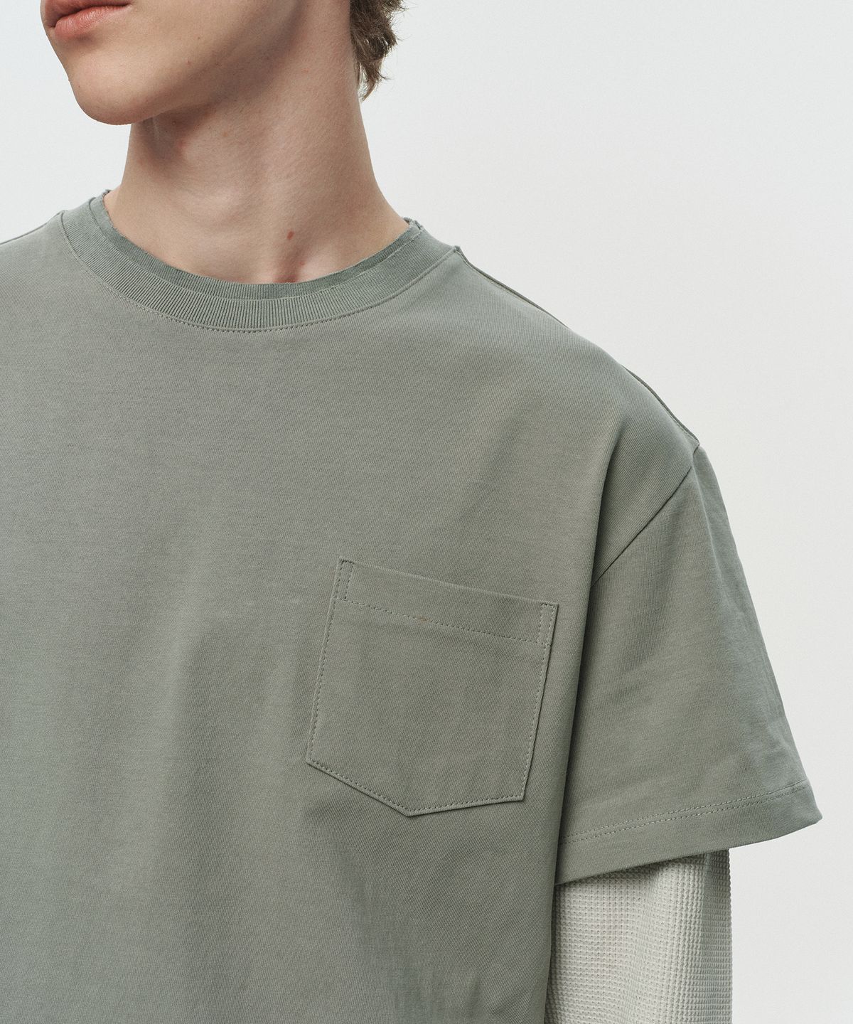 호이테(HEUTE) CORE LAYER WAFFLE TEE (LIGHT KHAKI)