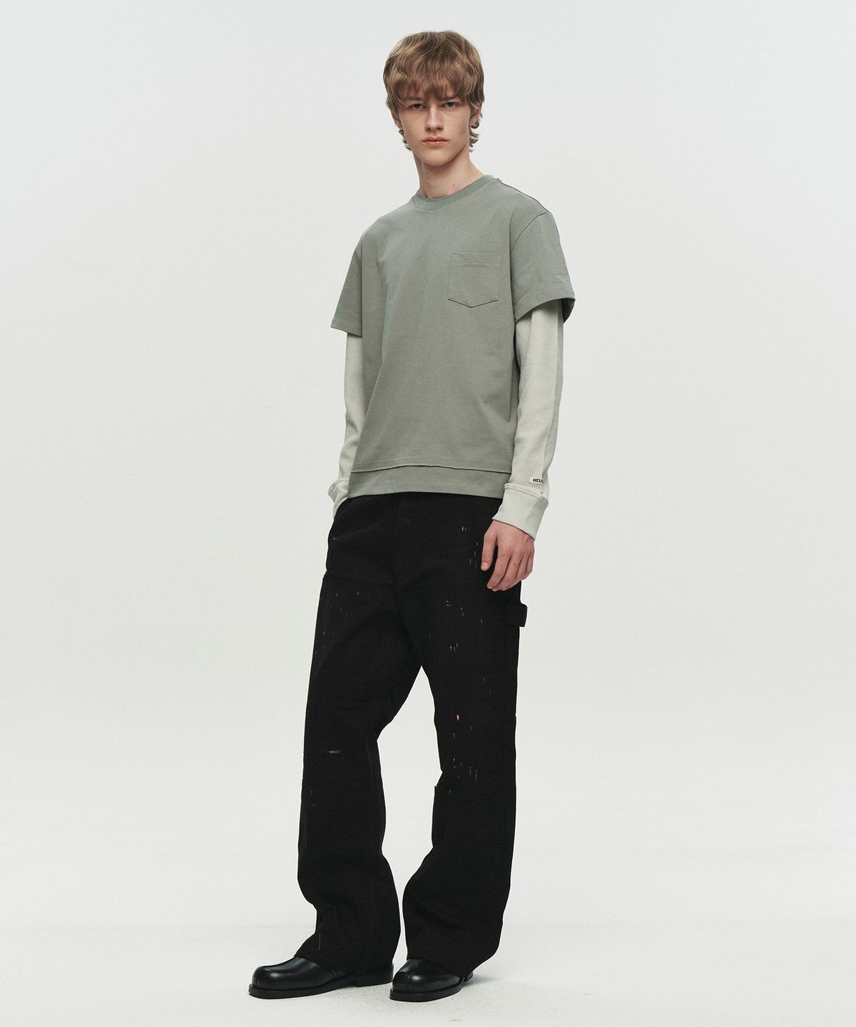 호이테(HEUTE) CORE LAYER WAFFLE TEE (LIGHT KHAKI)