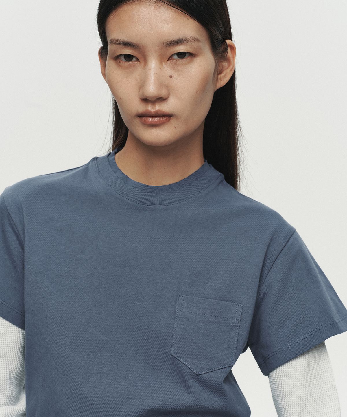 호이테(HEUTE) CORE LAYER WAFFLE TEE (BLUE)