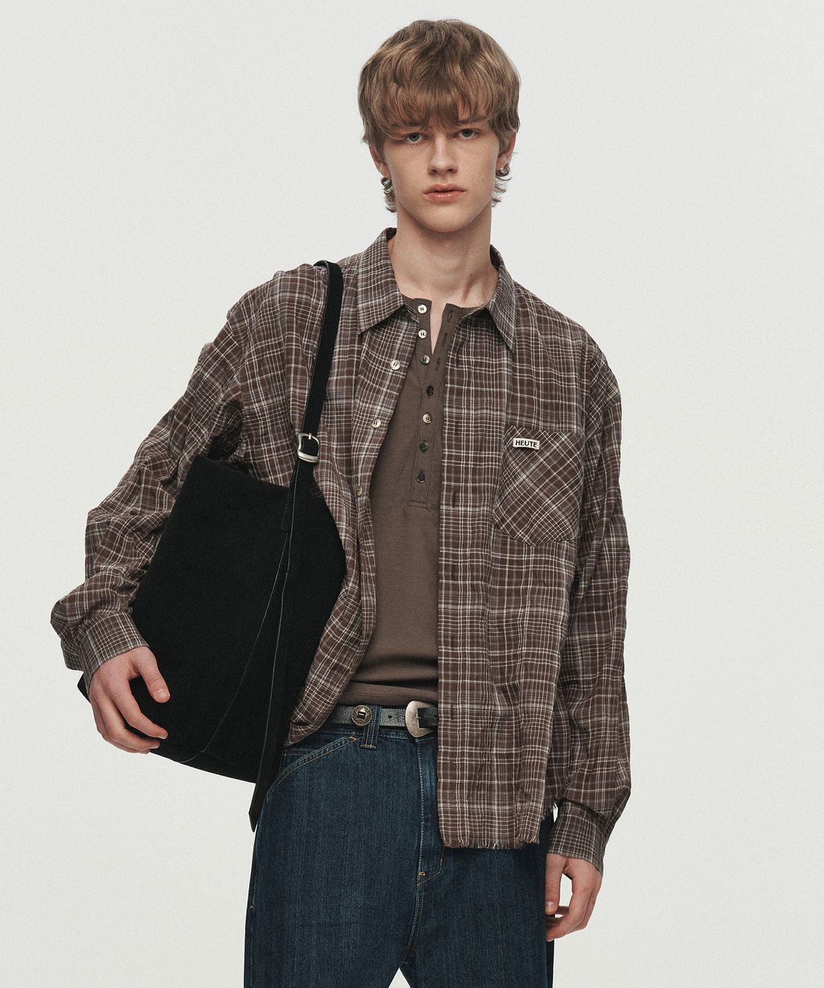 호이테(HEUTE) REGULAR COLLAR MARCO SHIRT (BROWN)