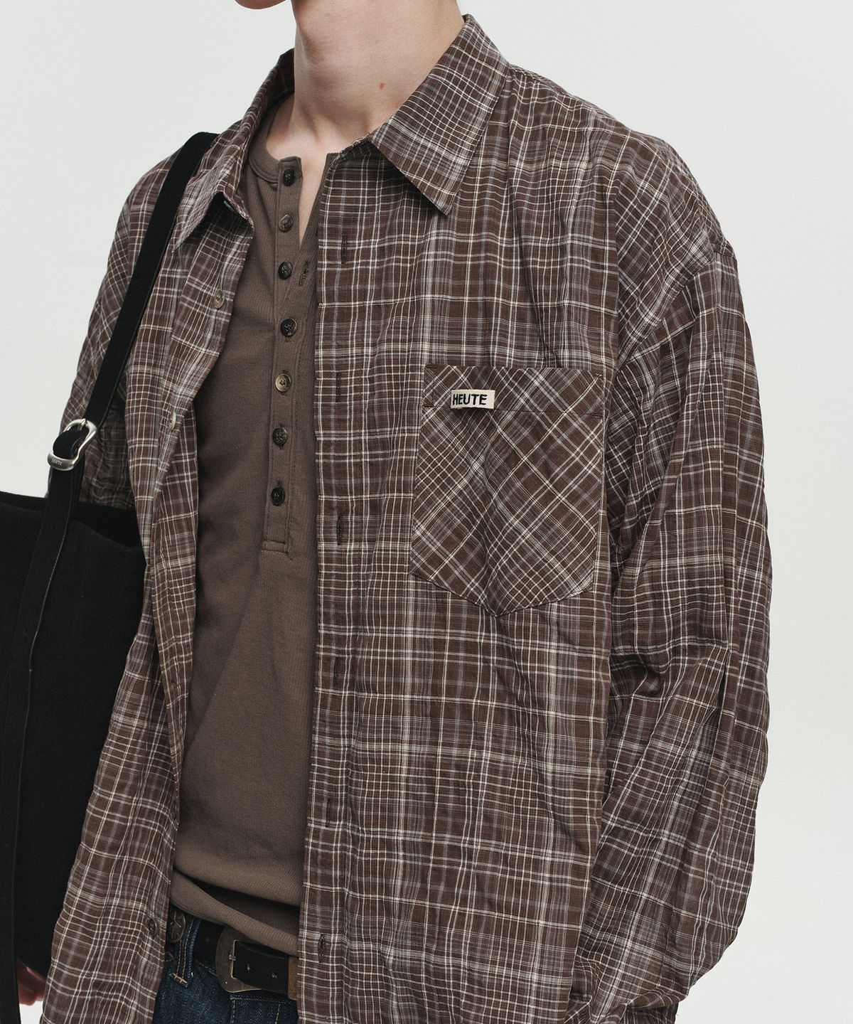 호이테(HEUTE) REGULAR COLLAR MARCO SHIRT (BROWN)