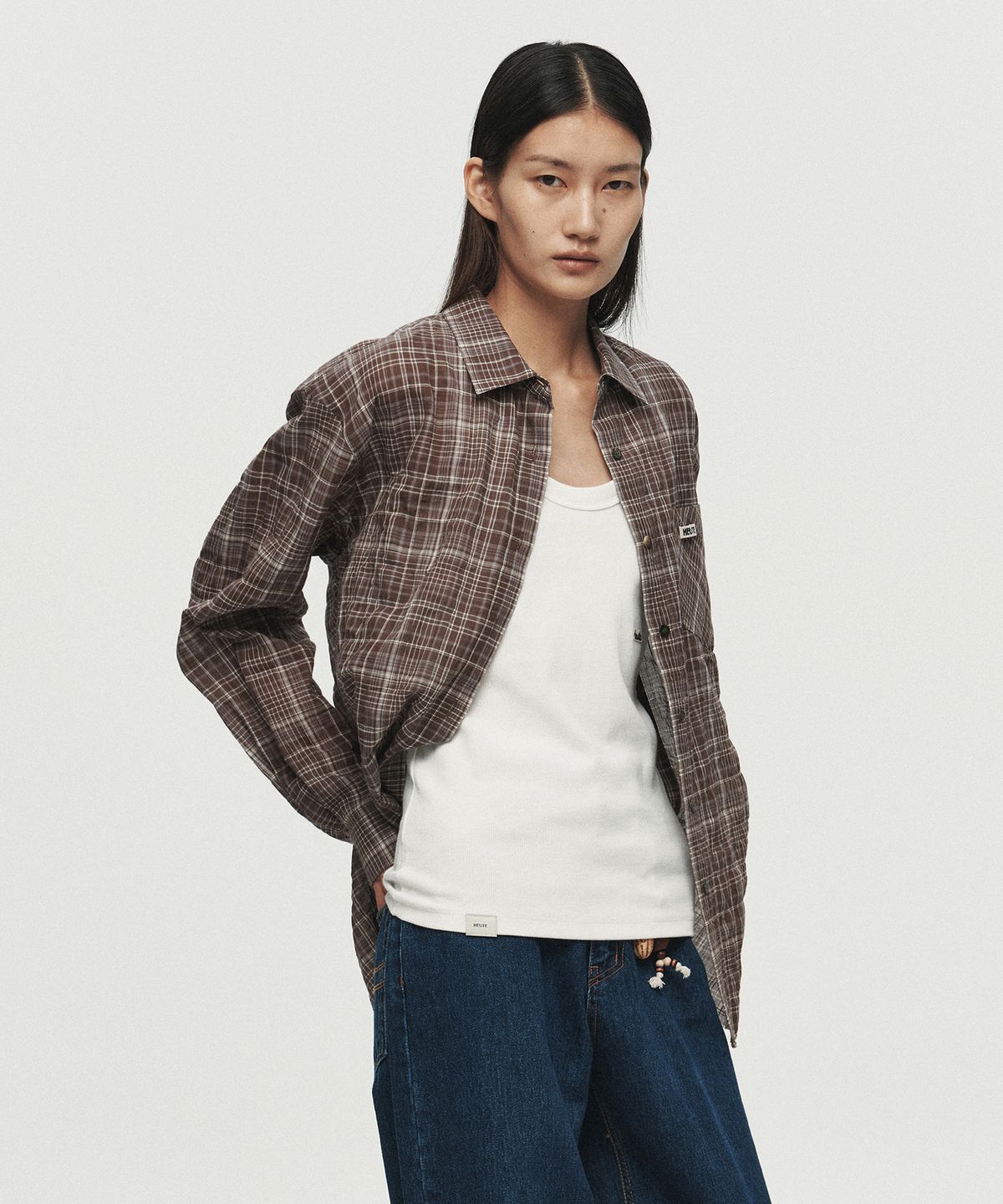 호이테(HEUTE) REGULAR COLLAR MARCO SHIRT (BROWN)