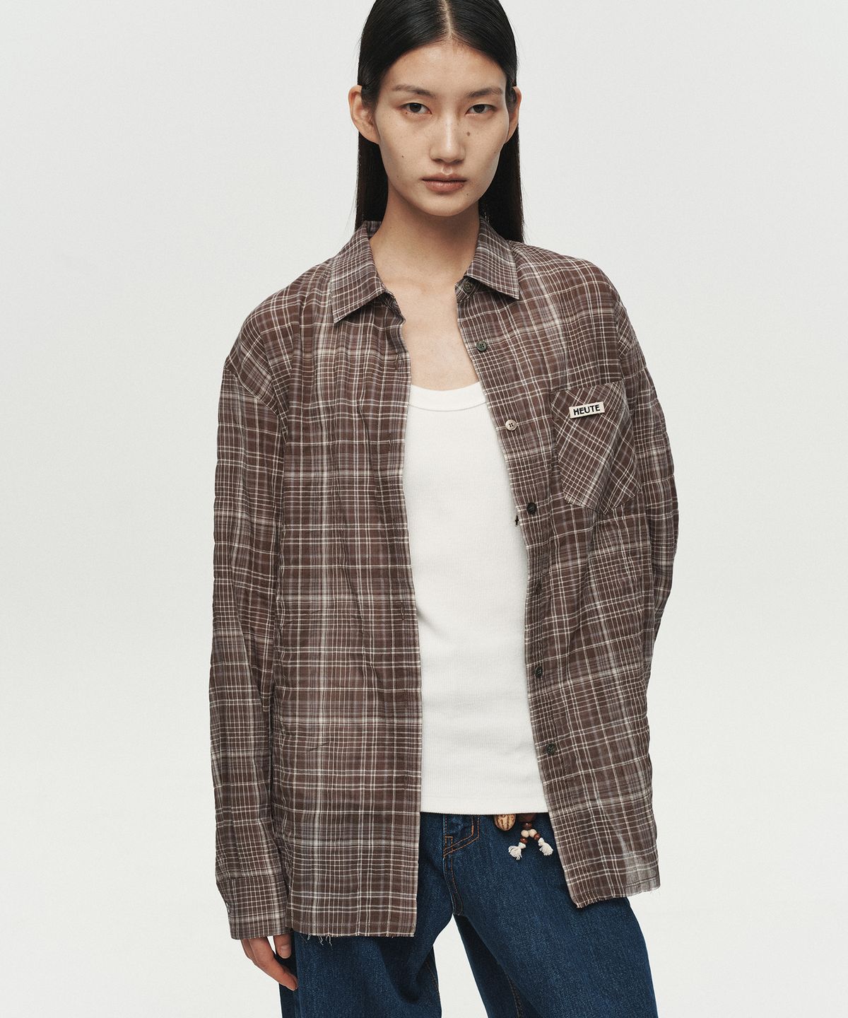 호이테(HEUTE) REGULAR COLLAR MARCO SHIRT (BROWN)