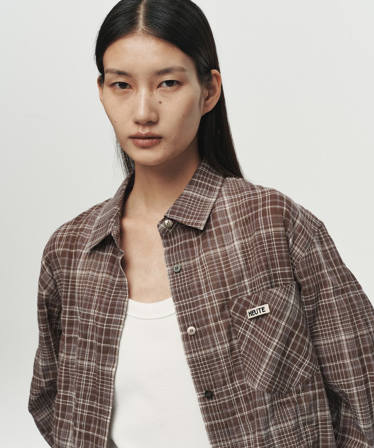 호이테(HEUTE) REGULAR COLLAR MARCO SHIRT (BROWN)