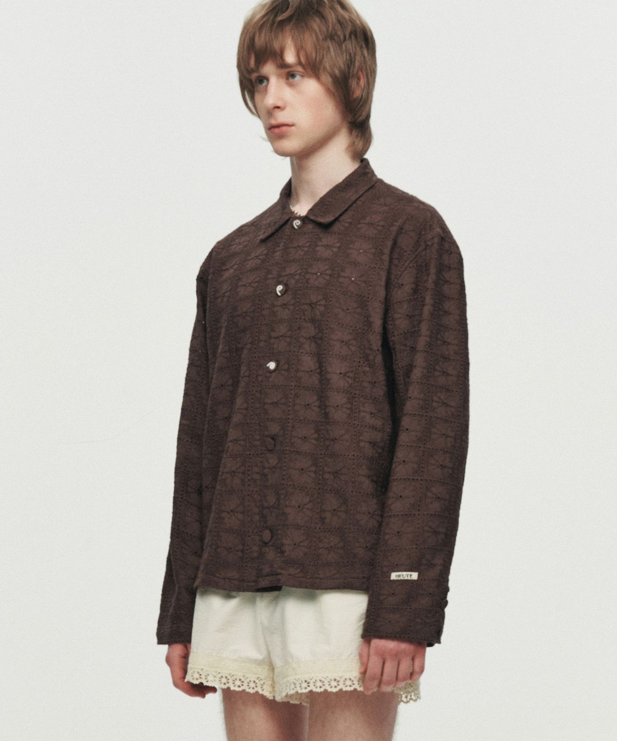 호이테(HEUTE) NOAH TEXTURED SHIRT (BROWN)