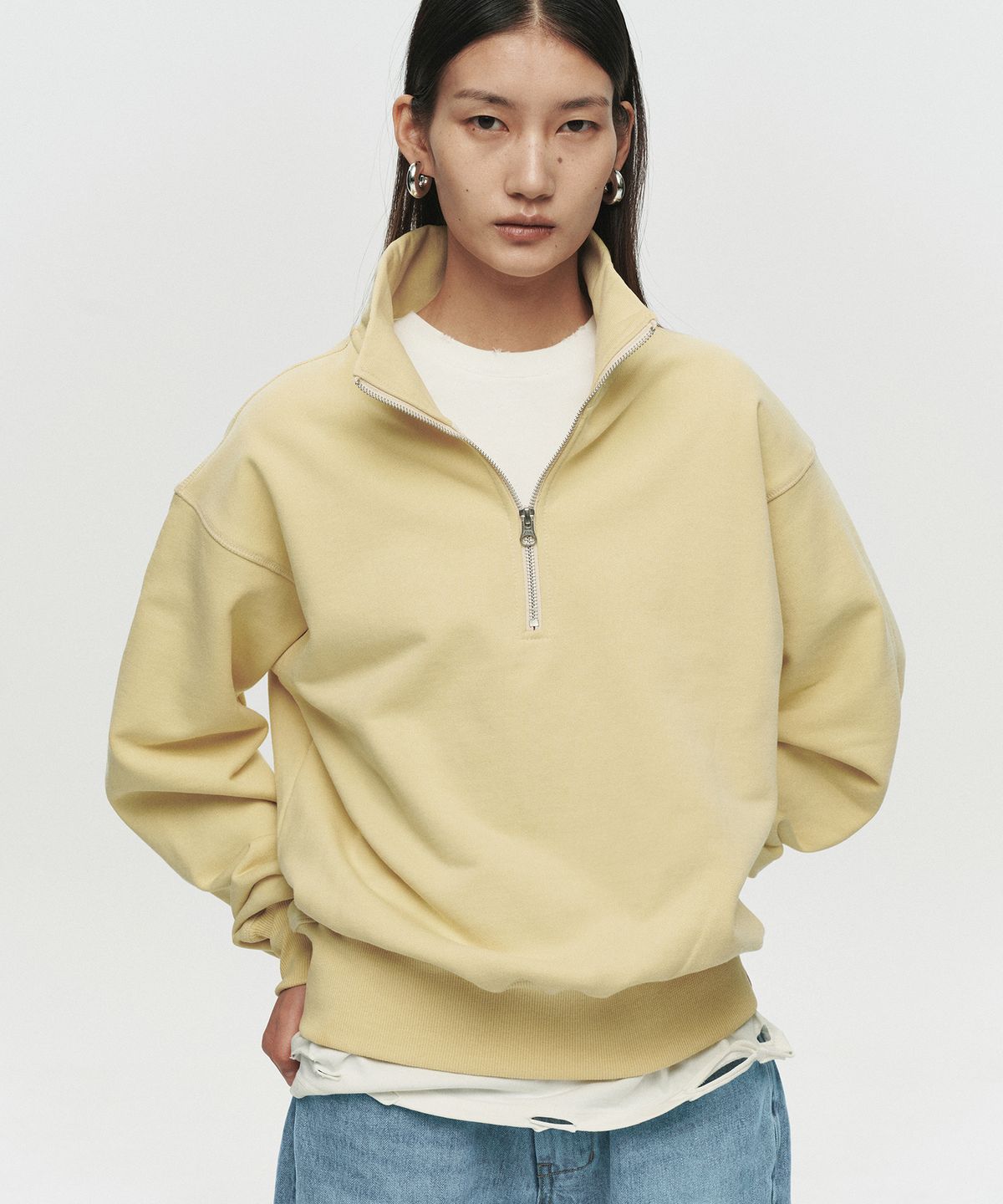 호이테(HEUTE) ELIN HALF ZIP SWEATSHIRT (YELLOW)
