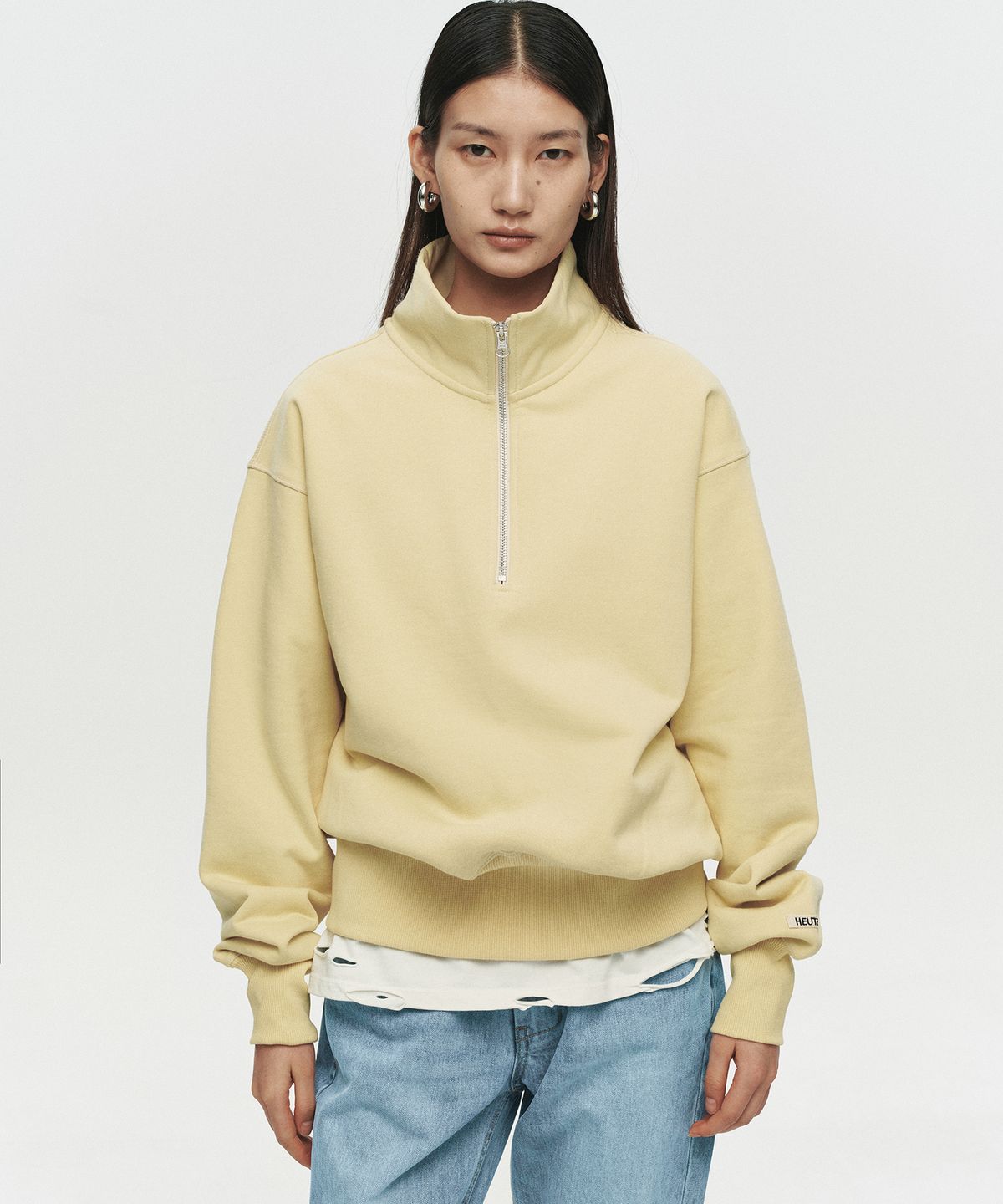 호이테(HEUTE) ELIN HALF ZIP SWEATSHIRT (YELLOW)