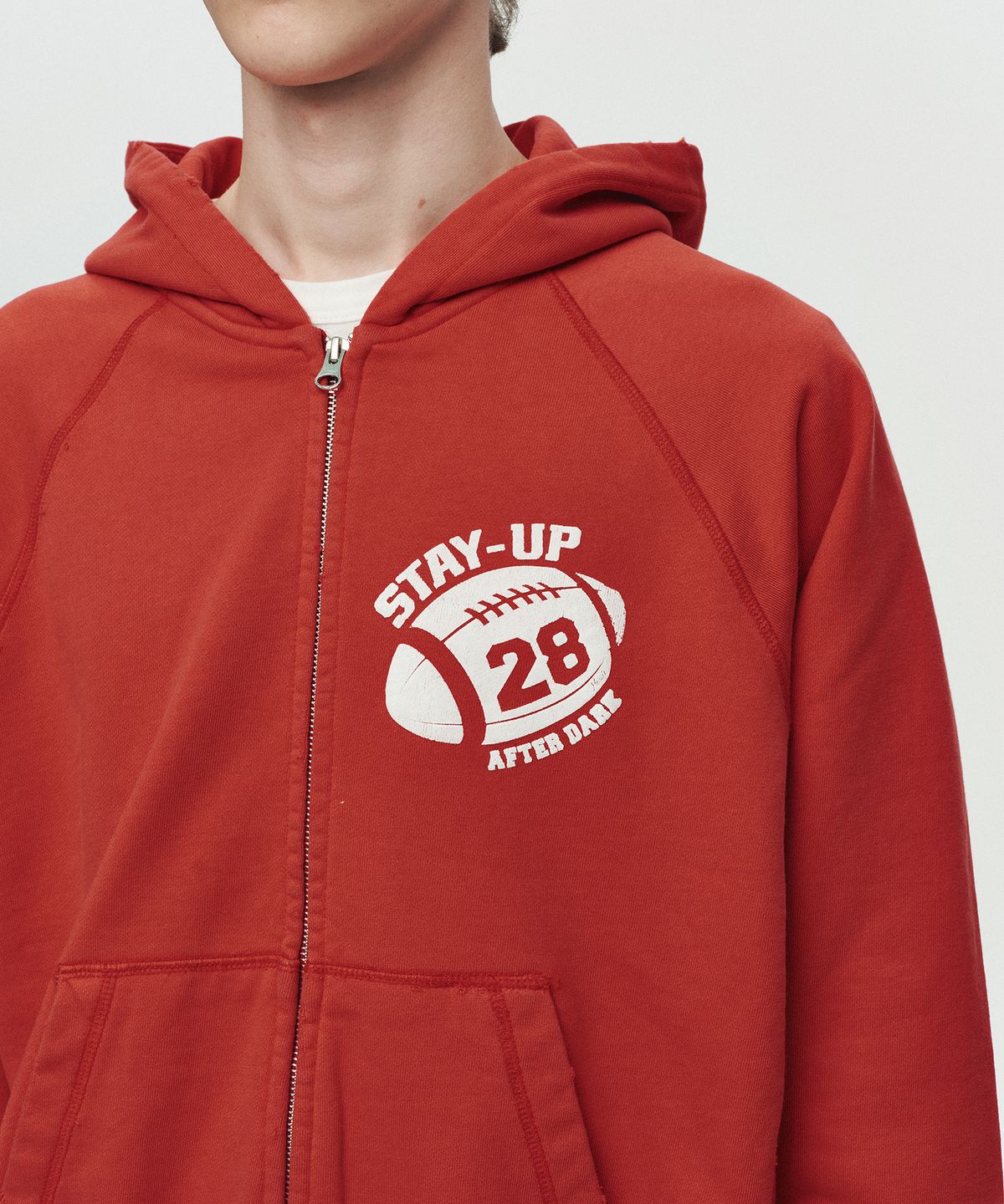 호이테(HEUTE) ROMEO STAY-UP ZIP HOODIE (RED)