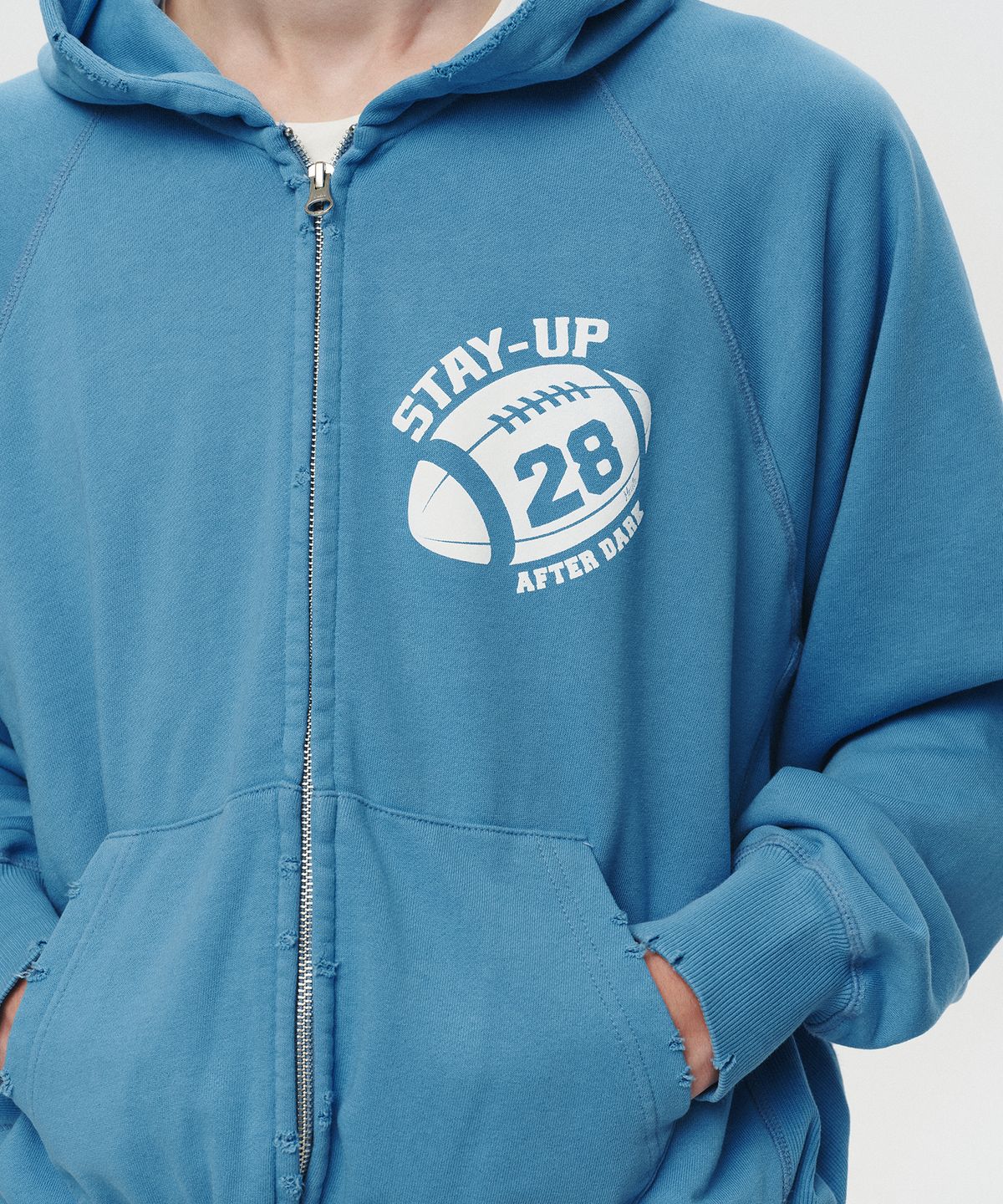 호이테(HEUTE) ROMEO STAY-UP ZIP HOODIE (BLUE)