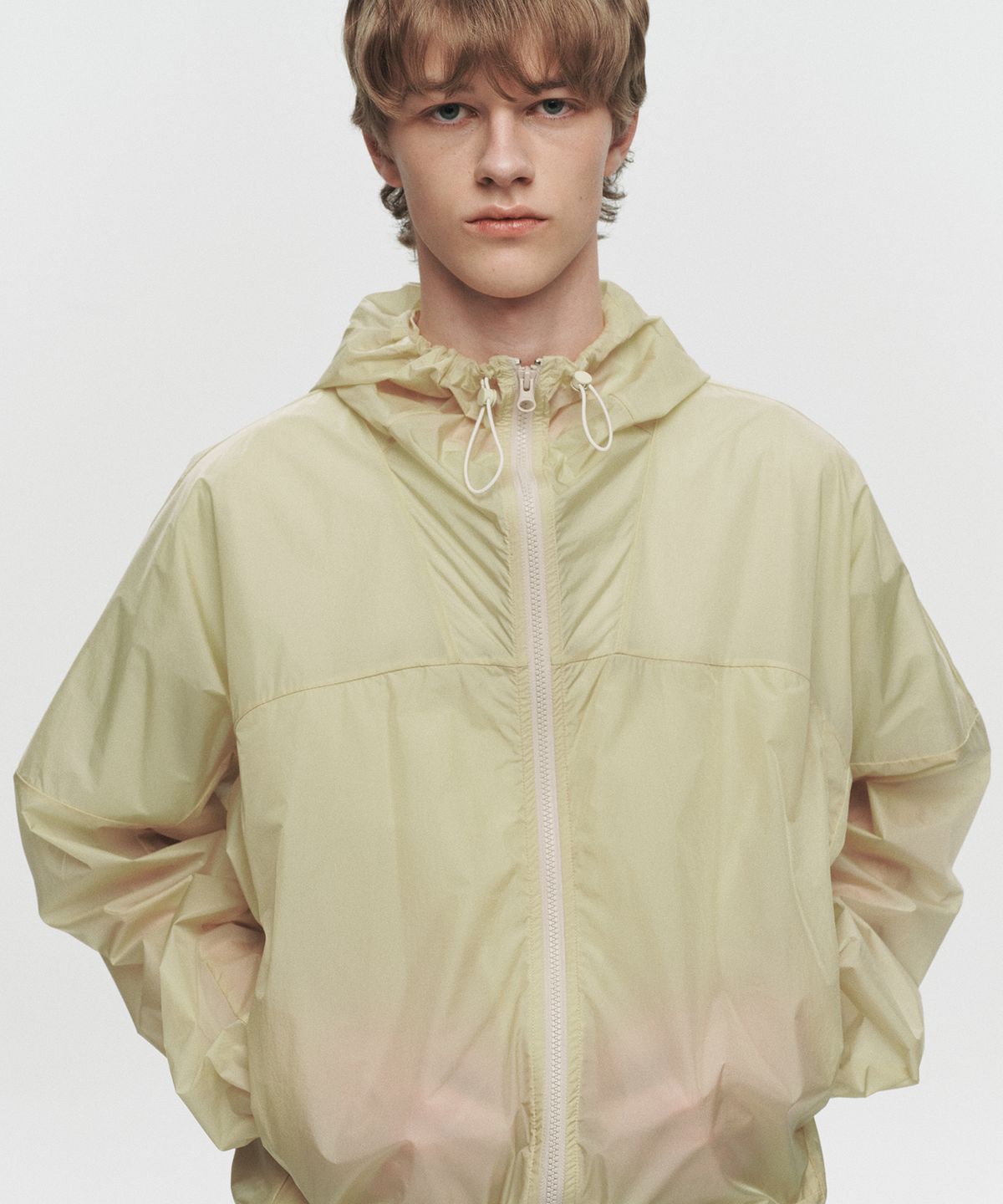 호이테(HEUTE) KADE SHEER HOODED JACKET (YELLOW)