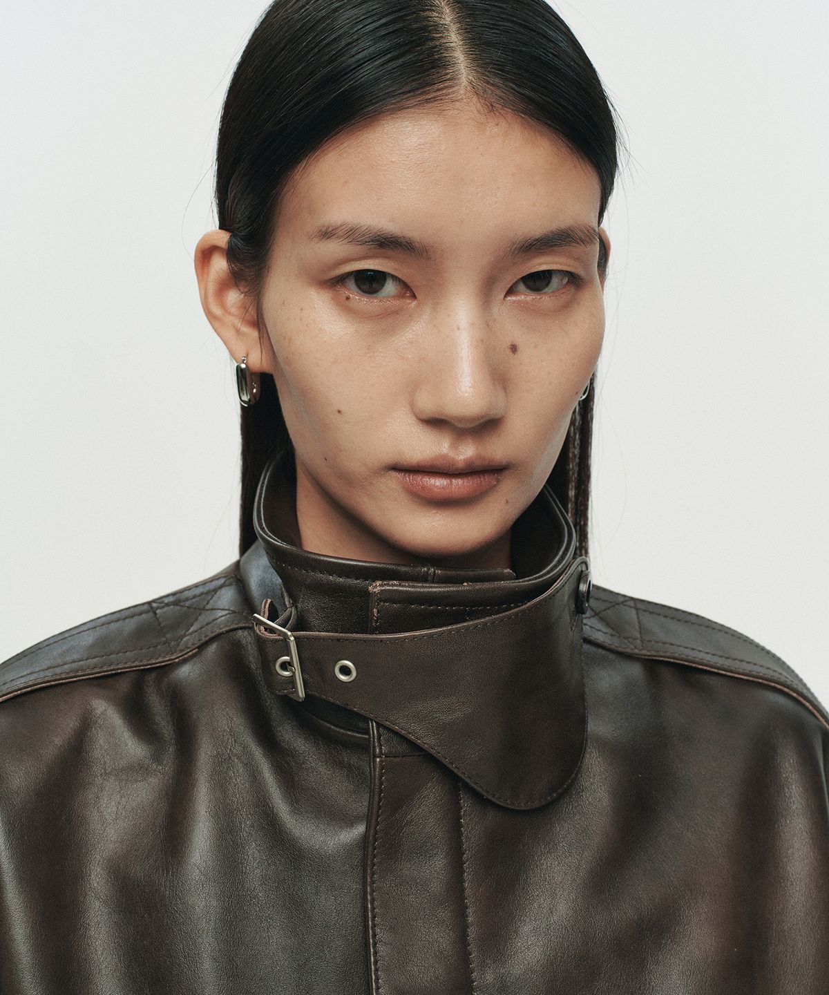 호이테(HEUTE) KAIN BELTED LEATHER JACKET (BROWN)