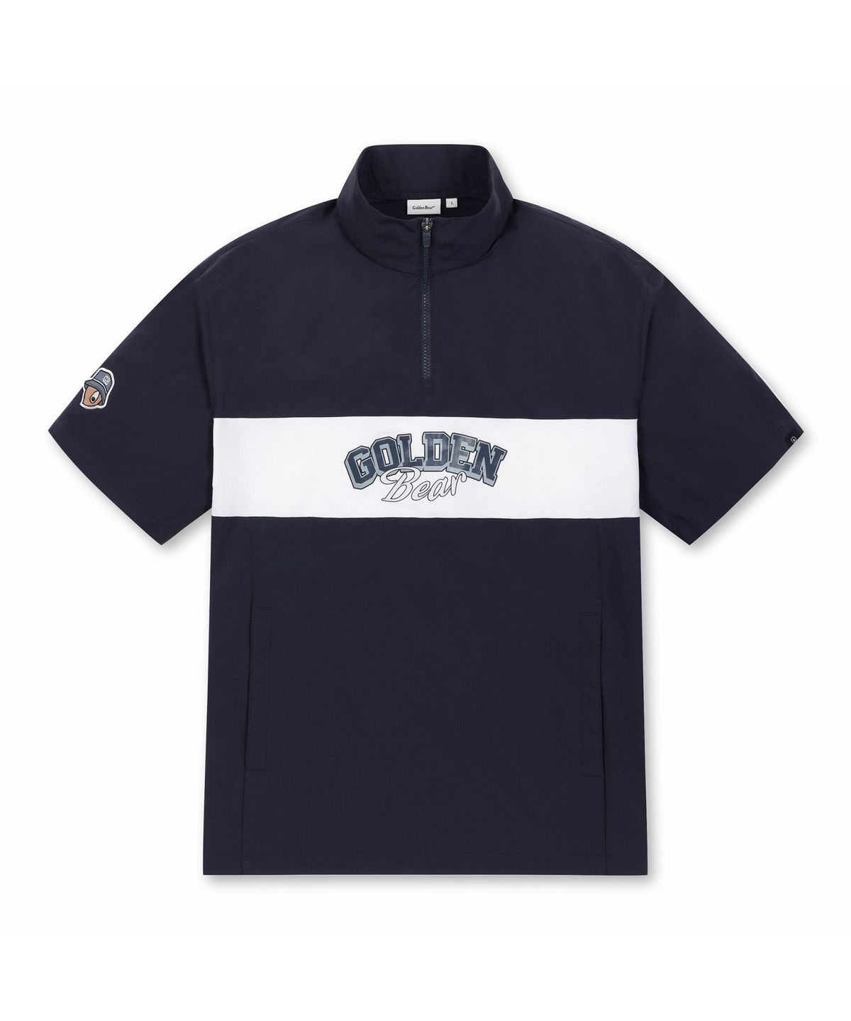 골든베어(GOLDEN BEAR) (M) Chest Boarder Line Woven Pullover G4TAM26291NYX
