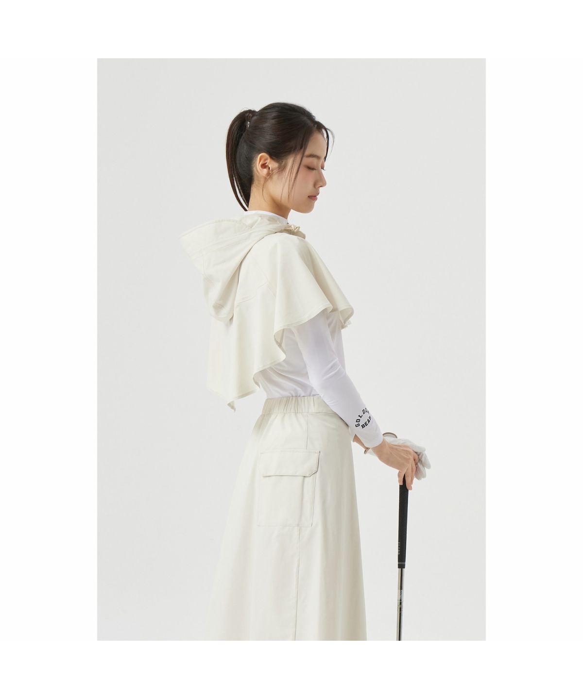 골든베어(GOLDEN BEAR) (W) Packable Hoodie Poncho G5UAM26301BEX