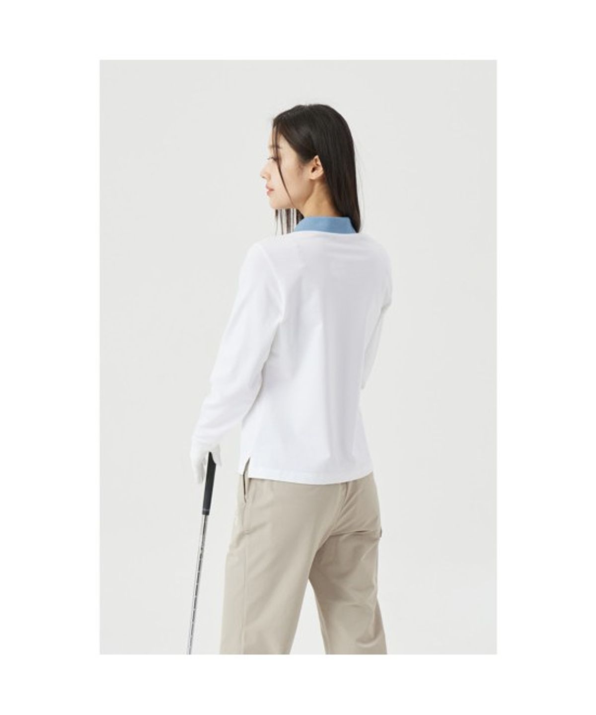 골든베어(GOLDEN BEAR) (W) Contrast Collar Long Sleeve T-shirt G5TAM26281WHX