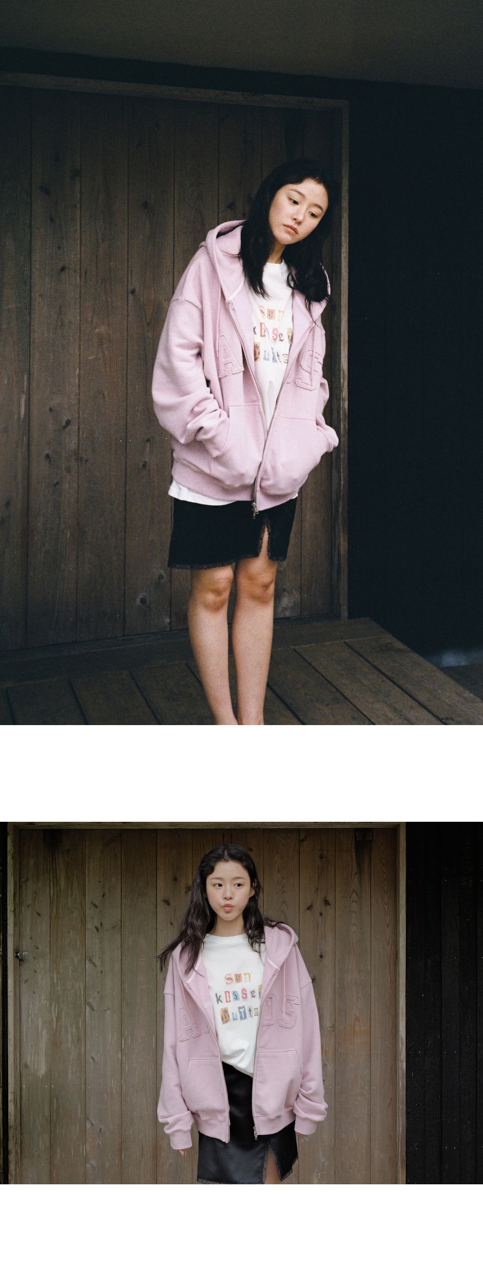 MUSINSA | ANDNEEDS Penny logo hoodie zip-up (pink)