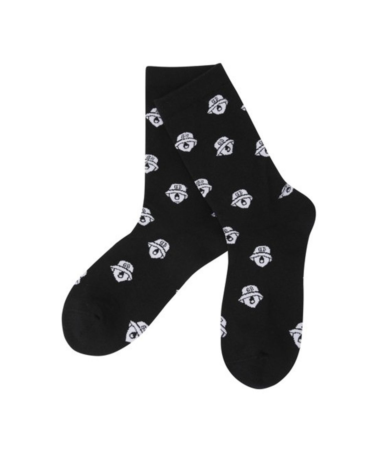 골든베어(GOLDEN BEAR) (W) Lettering Jaquard Knee Socks G6LAX26232BKX