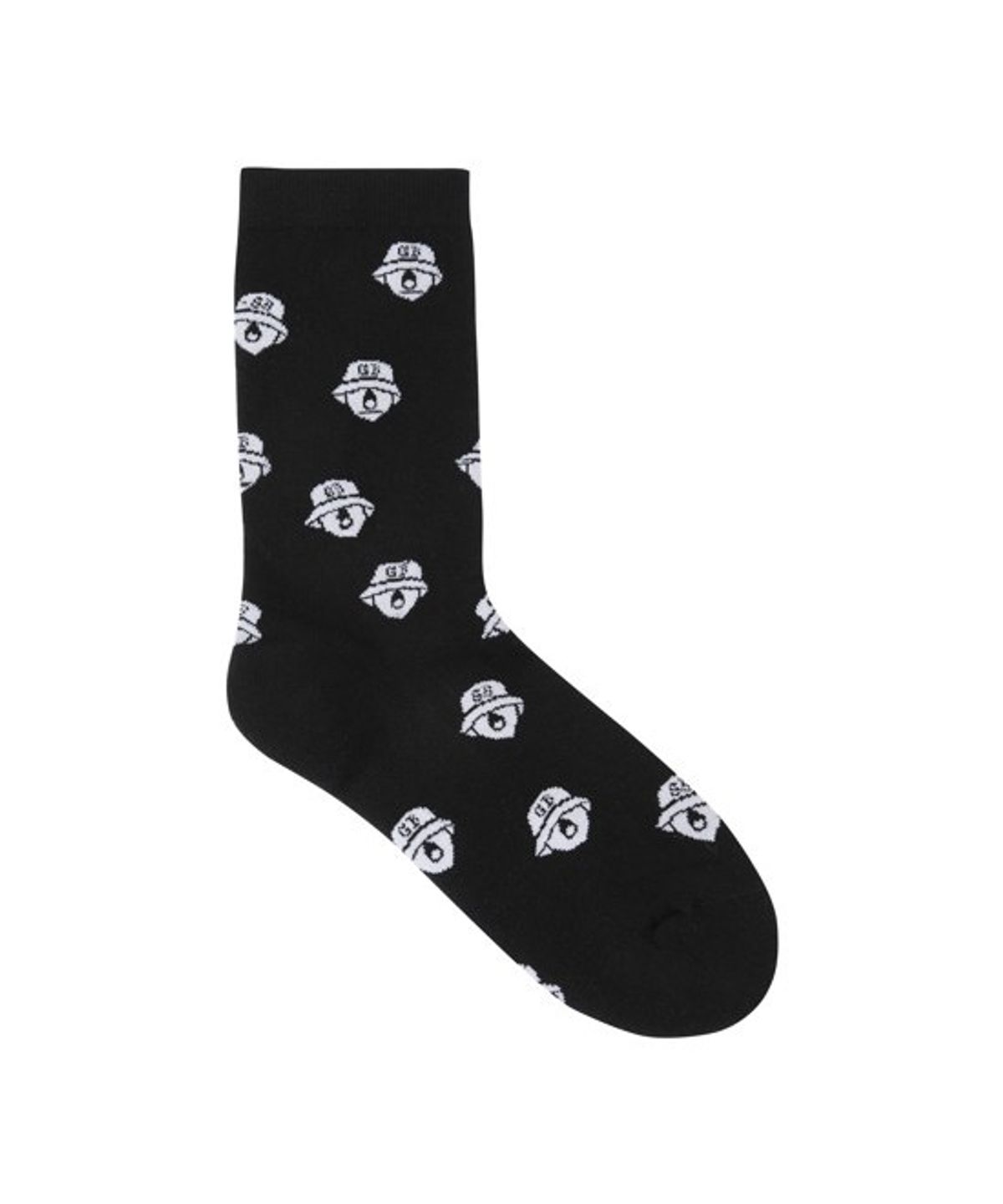 골든베어(GOLDEN BEAR) (W) Lettering Jaquard Knee Socks G6LAX26232BKX