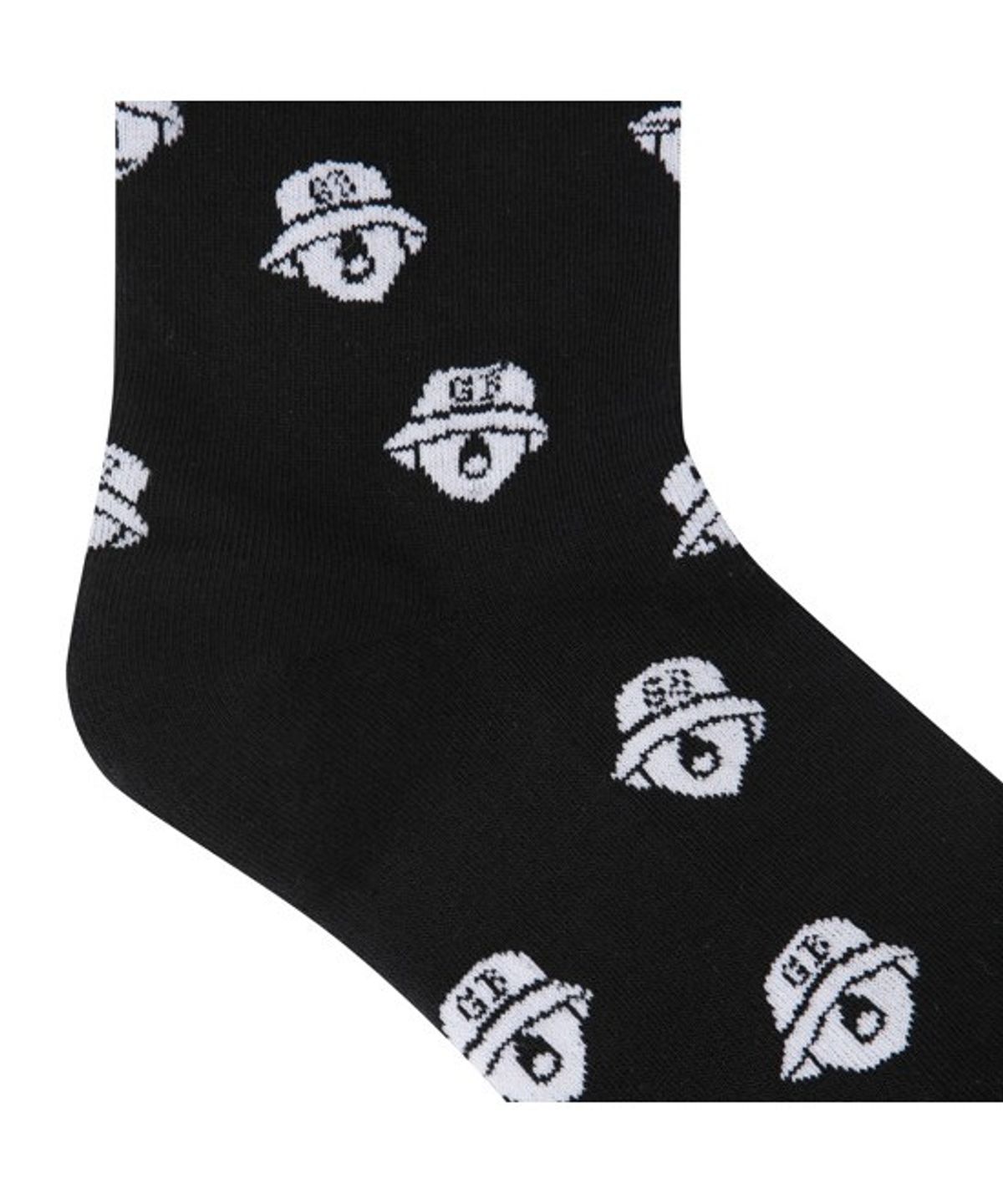 골든베어(GOLDEN BEAR) (W) Lettering Jaquard Knee Socks G6LAX26232BKX